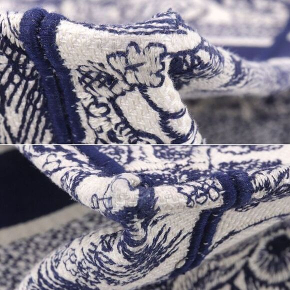 Christian Dior Toile de Jouy Embroidery Tote Bag Navy - Picture 6 of 6